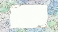 Hand-drawn floral frame with delicate leaves in pastel colors on white background for invitations, greeting cards and decorative design projects.