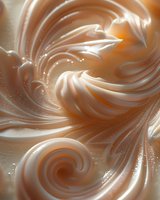 Creamy caramel and vanilla swirls creating luxurious abstract patterns with soft flowing curves and delicate textures in warm brown and golden tones.