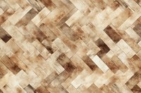 Abstract geometric pattern in brown and beige tones with diagonal lines and rectangular shapes creating depth and texture. Seamless repeat for wallpaper and fabric.