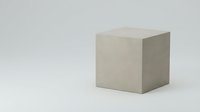 Minimalist beige cube on white background for modern design projects, architectural visualization, and contemporary branding materials.