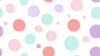Pastel polka dots in pink, purple, and mint green scattered across white background, seamlessly tiling pattern for fabric, wallpaper, and design projects.