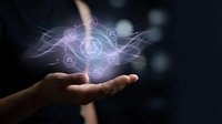 Unrecognizable person holding glowing digital network with interconnected user icons and data nodes for communication technology concepts.