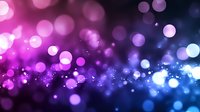 Magical bokeh lights background with pink and blue gradient effect, glowing defocused particles creating dreamy atmospheric blur for festive designs.