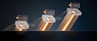 Golden copper pillars with percentage growth indicators showing business progress and financial success on dark background.