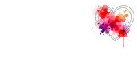 Watercolor heart with vibrant red and pink splashes on white background for romantic designs, Valentine's Day cards, wedding invitations and love-themed projects.