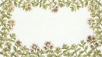 Botanical frame with vintage herbs and flowering plants border on isolated white background, ready for design layouts, invitations, and decorative projects.