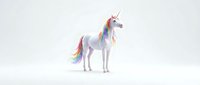 Magical unicorn with rainbow mane and tail isolated on white background, ready for design projects, children's illustrations, and creative applications.