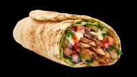 Grilled chicken wrap with fresh vegetables and sauce, isolated on transparent background. Great for food menus, stickers, t-shirt design, print on demand, and clipart use.