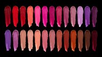 Lipstick smear swatches in vibrant shades isolated on transparent background, ready for beauty, makeup, cosmetic clipart, stickers, and print on demand design use.