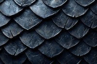 Dark metallic scales arranged in overlapping pattern creating dramatic texture and depth. Abstract background with reptilian or dragon-like appearance for fantasy designs.