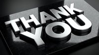 Thank you message with bold white letters on dark textured surface, expressing gratitude and appreciation for support, ideal for greeting cards and thank you designs.