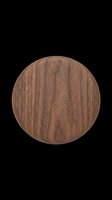 Round wooden coaster or placemat with natural walnut finish, isolated on transparent background. Ready for design use on product mockups, print-on-demand items, and digital crafts.