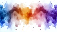 Vibrant watercolor splash background with rainbow colors blending from blue through orange to purple, creating an artistic abstract composition for creative designs.