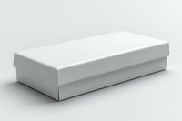 Blank white rectangular box with lid isolated on neutral background, ready for product packaging design, branding mockups, and retail presentation templates.