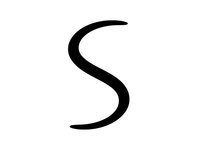 Black letter S in elegant serif font isolated on white background for typography and design projects.