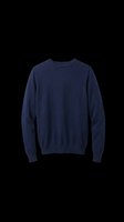 Navy crew neck pullover sweater isolated on transparent background, ready for t-shirt design, sublimation, print-on-demand products, and apparel mockups.
