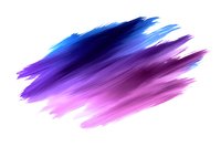 Dynamic brush strokes blend from deep blue through purple to soft pink, creating an energetic abstract watercolor effect on white background.
