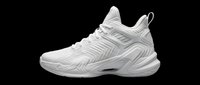 White high-top basketball sneaker isolated on transparent background, ready for T-shirt design, stickers, clipart, print on demand, and sublimation projects.