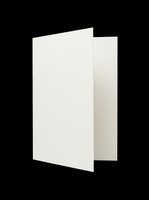 Blank folded greeting card or brochure template isolated on transparent background, ready for design use on print-on-demand products, stickers, and sublimation projects.
