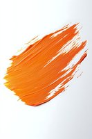 Orange paint brush stroke on white background isolated for creative design projects and artistic compositions.