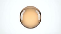 Transparent glass sphere with warm amber glow isolated on white background, suitable for web design, UI elements, and digital graphics projects.