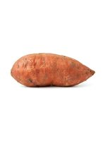 Fresh sweet potato isolated on white background, ready for culinary and food design projects.