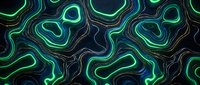 Neon green and blue glowing liquid swirls on dark background, seamless pattern tiles into single continuous background for digital design projects.