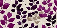 Purple and beige botanical leaves pattern on textured background. Seamless design for wallpaper, fabric, wrapping paper and home decor projects.