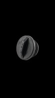 Black rubber fuel tank cap isolated on transparent background, ready for automotive design, clipart, print-on-demand products, t-shirt graphics, and sublimation projects.