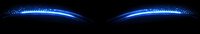 Glowing blue light trails forming symmetrical curved lines with sparkling particles against black background, creating dynamic motion effect.