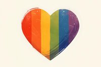 Rainbow colored heart shape on light background with grunge texture overlay. Pride symbol representing love, unity and acceptance in LGBTQ+ community.