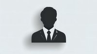 Male silhouette in business suit and tie on light background with soft shadow effect, professional profile avatar design for business and corporate use.