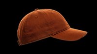 Rust-colored velvet baseball cap isolated on transparent background, ready for t-shirt design, clipart, stickers, sublimation, and print-on-demand products.