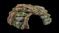 Decorative rock cave hideout with moss, isolated on transparent background, ready for pet, aquarium, or terrarium product design, clipart, stickers, and print on demand.