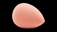 Peach makeup blending sponge isolated on transparent background, ready for beauty clipart, stickers, print on demand, sublimation, and t-shirt design use.