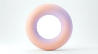 Gradient torus ring with soft peachy pink and lavender hues on white background, isolated geometric shape for design projects.