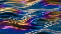 Flowing liquid waves with vibrant blue purple gold colors creating smooth abstract motion background for modern digital design projects.