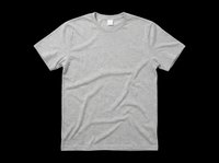 Gray heather crew neck t-shirt isolated on transparent background, ready for mockup, print on demand, apparel design, and clothing presentation use.