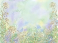 Watercolor floral frame with delicate flowers and swirls on soft pastel background for wedding invitations, greeting cards and romantic designs.