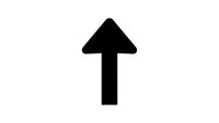 Black arrow pointing upward on white background isolated for web design, presentations, and graphic projects.