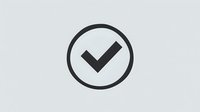 Black checkmark in circle on light gray background, minimal design for web and app interface elements, clean line icon for confirmation and approval.