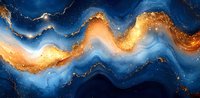 Luxurious navy blue and gold marble abstract background with wavy pattern and glitter effect. Elegant design for luxury packaging and wall art decor.
