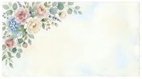 Watercolor floral corner arrangement with roses, hydrangeas, and eucalyptus leaves on cream background. Suitable for wedding invitations, greeting cards, and stationery design.