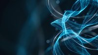 Abstract blue flowing lines and curves creating dynamic wave patterns on dark background for modern digital design and technology presentations.