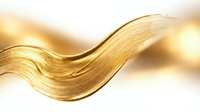 Elegant golden wave flowing smoothly across white background with luxurious metallic texture and warm lighting effects for premium design projects.