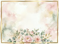 Watercolor floral frame with pink roses, peonies, and eucalyptus leaves on soft pastel background. Ideal for wedding invitations, greeting cards, and stationery design projects.