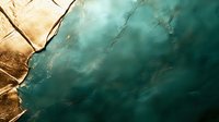 Luxurious emerald green and gold abstract background with metallic texture, marble effect and flowing liquid patterns creates dramatic artistic surface.