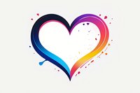 Colorful gradient heart shape with rainbow spectrum colors and paint splash effect on white background, isolated design element for love concepts.