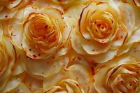 Elegant cream roses with orange-red edges create stunning floral arrangement for wedding invitations, romantic greeting cards and luxury botanical designs.
