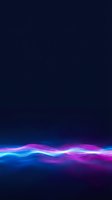 Abstract neon light waves flowing horizontally across dark background. Vibrant blue and magenta glowing lines create modern digital energy effect for tech and design projects.